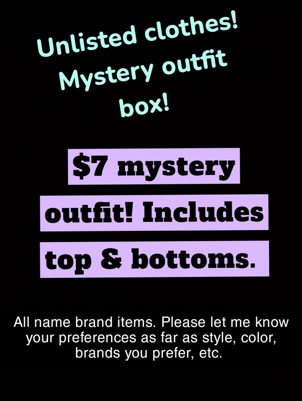 Mystery outfit! Size medium. Name brand!
